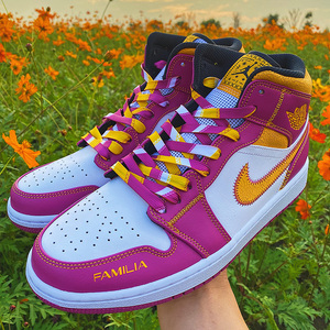 乖薰仙女适配af1空军解构aj1familia白黄粉亡灵节acc三色拼接鞋带