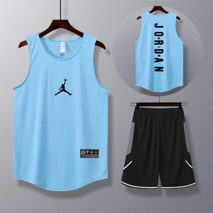 乔丹篮球服运动背心男aj23圆领t恤无袖训练球衣宽松健身五分透气