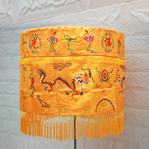 佛堂宝盖定制刺绣龙宝盖华盖佛教绣品黄龙伞双龙宝盖红黄莲花宝盖