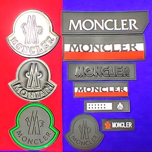 新款蒙口moncler羽绒服标logo黑色长条皮标袖标裤子标大号补洞贴