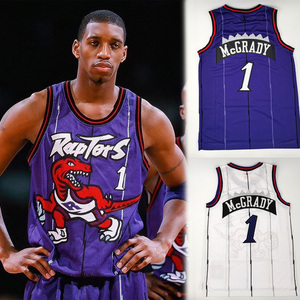 猛龙队1号麦迪15号卡特紫色大龙鼠年限定魔术复古刺绣球衣篮球服