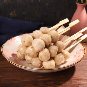 关东煮食材鲜肉贡丸30串商用便利店火锅麻辣烫丸子小吃串组合摆摊