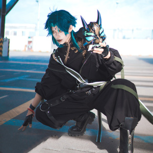 三分原神cos服降魔大圣工装服装魈cos服同人cospaly动漫男装现货