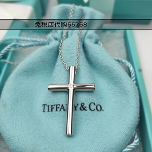 叮叩蒂芙尼tiffany官网正品项链925纯银十字架吊坠男女情侣锁骨链