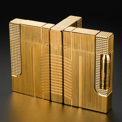 法国都梵007子弹头打火机纯铜朗拉丝刚音个性