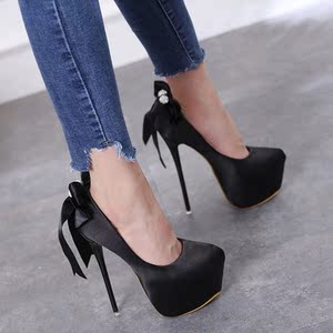 感凉鞋40到45大码单鞋超高跟细跟防水台夜店性16cm公分恨天高女鞋
