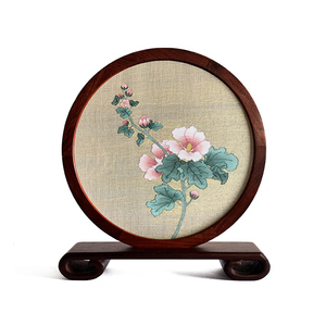 范玉明缂丝双面台屏镇湖苏绣特色手工艺非遗文创礼品屏风伴手礼