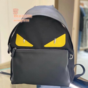 ch代购 fendi/芬迪 双肩包恶魔眼铆钉拉链书包男女背包旅行包