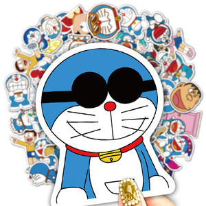 50张哆啦a梦贴纸行李箱冰箱diy造型贴纸卡通动漫防水涂鸦贴纸