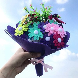 纽扣教师节礼物幼儿园花diy制作手工材料包儿童手捧花束送女老