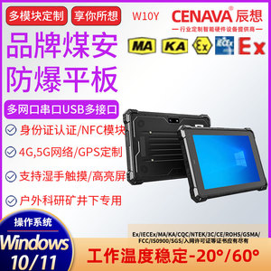 W10Y10寸Windows矿安5G网16G内存酷睿i7工业三防平板电脑SSD插拔