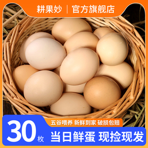 新鲜现捡土鸡蛋30枚农家散养笨鸡蛋草鸡蛋柴鸡蛋月子蛋整箱包邮
