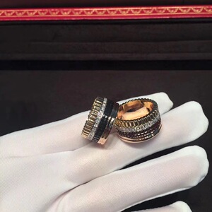 boucheron/宝诗龙戒指纯18k白金黄金玫瑰金陶瓷转运宽窄版对戒