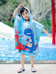 迪卡侬官方旗舰店儿童浴巾女童男童吸水速干斗篷游泳温泉浴袍宝宝