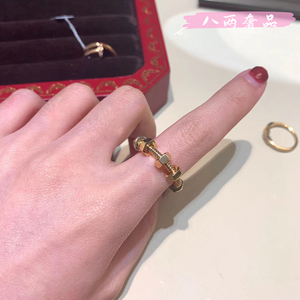 cartier/卡地亚ecrou戒指螺丝帽18k玫瑰金无钻经典对戒男女款指环