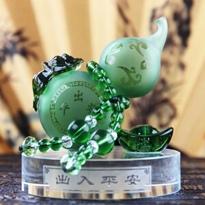 紫葫芦汽车挂件琉璃水晶摆件车载招财保创意挂件生日.
