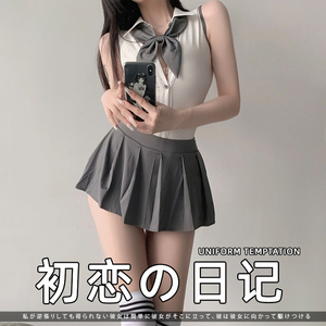 性感镂空内衣jk制服纯欲套装女火辣睡衣骚网纱学生制服蕾丝纯欲衣