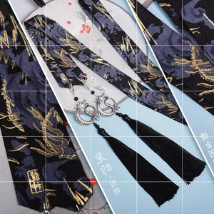 古风发带汉服束发男抹额飘带流苏绑发头绳男生古装配饰束发带