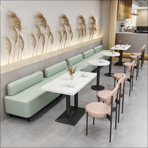 定制奶茶店甜品店桌椅西餐厅茶餐厅咖啡厅简约冷饮小吃店沙发组合