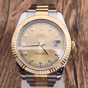 二手劳力士116333日志刻度镶钻41香槟盘18k黄金自动机械男士手表