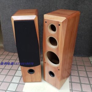 8寸三分频落地前置空箱惠威diy音箱体桦木实木皮hifi音响