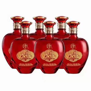 杏花村汾酒心新红瓶汾42度518ml*6瓶清香型纯粮食白酒整箱特价