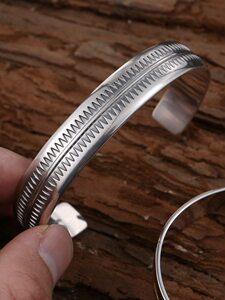 伊瓦岚 undercover高桥盾锯齿银手镯男士925纯银diz纹身图腾手环