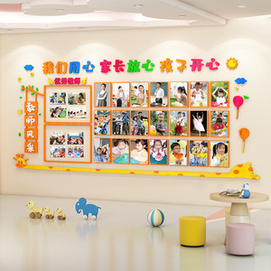 幼儿园墙面装饰大厅环创主题墙半成品立体神器教师风采展示照片墙
