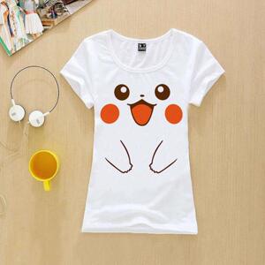 皮卡丘t恤直播3d紧身杰尼龟立体女生衣服原宿风露脐装ins橙色女装