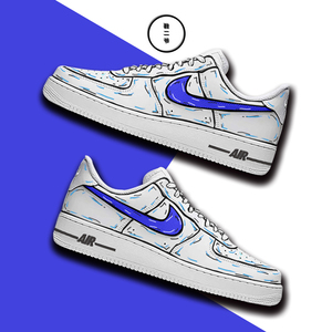 nike空军一号af1二次元蓝diy涂鸦改色手绘新年礼物定制情侣板鞋潮