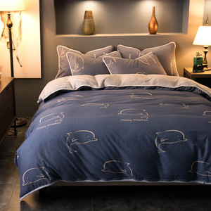 套加绒230229被套18米八床单面绒1米82米四件新品四件套230x229.