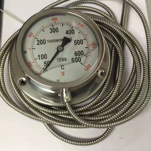 304不锈钢压力式毛细管探头温度计工业水l油槽罐车表盘指针温度表