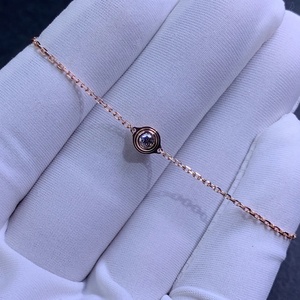 cartier卡地亚泡泡单钻手链纯18k金镶钻大饼豹子头双环项链