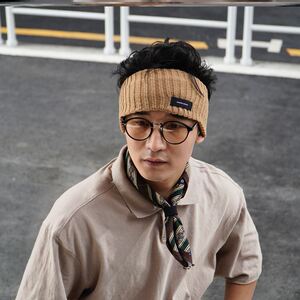 发带男日常外戴秋冬外出显脸小欧美风女短发发箍一体系带洗脸用