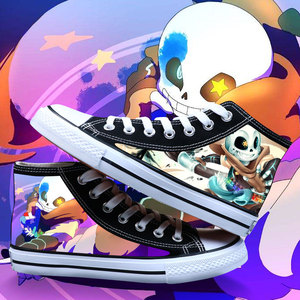 传说之下sans图案男孩鞋子35-44码春秋高帮帆布鞋游戏周边涂鸦潮