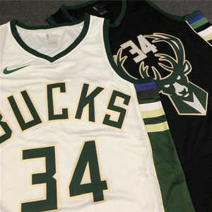 耐克nba雄鹿队34号阿德托昆博字母哥球衣男女球迷背心定制篮球服