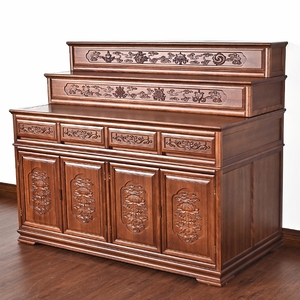 藏式三层供桌带门神明神龛供台阶梯供桌神台柜供佛柜财神神楼佛龛