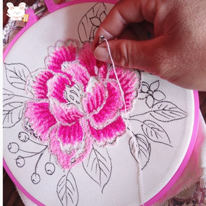 戳绣 戳戳乐 掇花绣材料包古老的剁绣入门练手小盖巾带图手工绣花