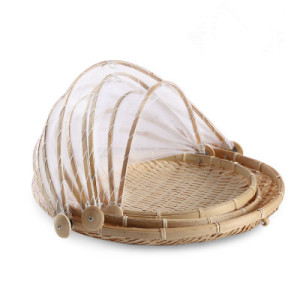 家用晒菜晒鱼网架竹编防苍蝇晒肉网防蝇笼晾鱼干晾衣服神器1人付款18