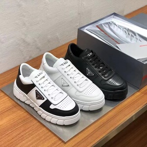 prada/普拉达 新款 milano 丝网印刷徽标皮革休闲运动鞋