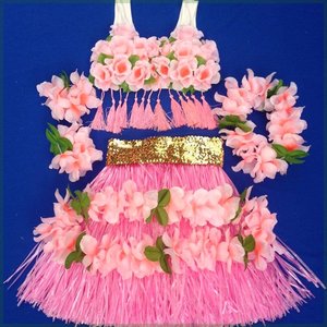 夏威夷儿童草裙演出服套装六一儿童节幼儿表演服装幼儿海草舞加厚