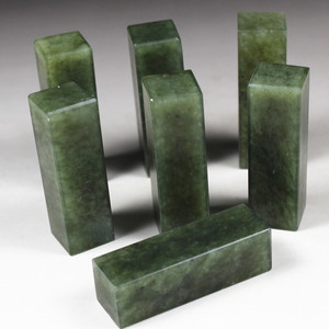 5x1.5丹东墨绿冻石印章练习石篆刻印章中小学生适用石质软