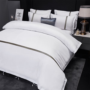 酒店白色四件套民宿床上用品床单被套宾馆布草床品被子枕芯全套装