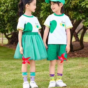 六一表演儿童服装可爱绿色蓬蓬裙纱裙幼儿园舞蹈上春山演出服男女