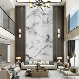 电视背景墙石材大板瓷砖楼中楼中空别墅客厅装饰yanghua5208187500