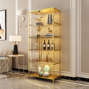 原创轻奢酒柜现代简约透明玻璃酒柜家用客厅陈列展示柜子靠墙一体
