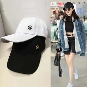 杨幂明星同款m标棒球帽显脸小休闲百搭鸭舌帽遮阳防晒运动帽女秋