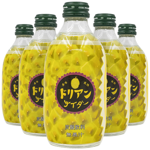 现货 日本进口友树农园饮品网红榴莲味碳酸汽水果汁饮料300ml