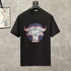 eddadior/迪奥男装21ss早春老花牛头提花舒适圆领纯棉t恤短袖男士