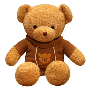 毛毛熊毛绒玩具床上